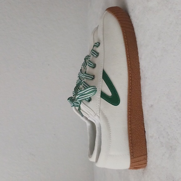 TRETORN NYLITE PLUS CANVAS GREEN AND WHITE SNEAKERS - Picture 1 of 6